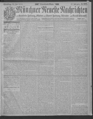 Münchner neueste Nachrichten Dienstag 30. Juni 1896