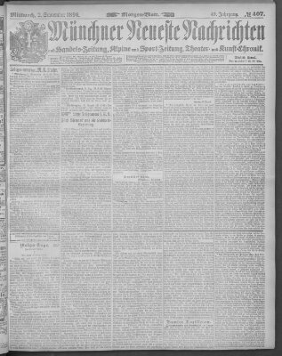 Münchner neueste Nachrichten Mittwoch 2. September 1896