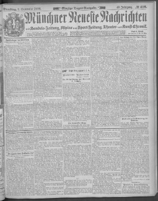 Münchner neueste Nachrichten Dienstag 8. September 1896