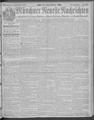 Münchner neueste Nachrichten Mittwoch 9. September 1896