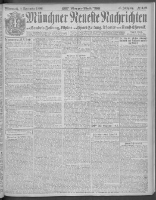 Münchner neueste Nachrichten Mittwoch 9. September 1896