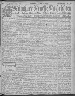 Münchner neueste Nachrichten Dienstag 15. September 1896