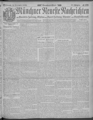 Münchner neueste Nachrichten Mittwoch 16. September 1896