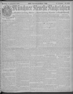 Münchner neueste Nachrichten Freitag 18. September 1896