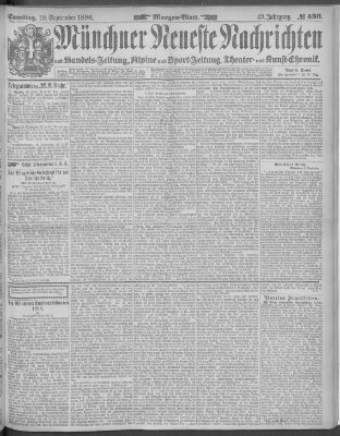 Münchner neueste Nachrichten Samstag 19. September 1896