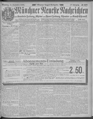 Münchner neueste Nachrichten Montag 21. September 1896