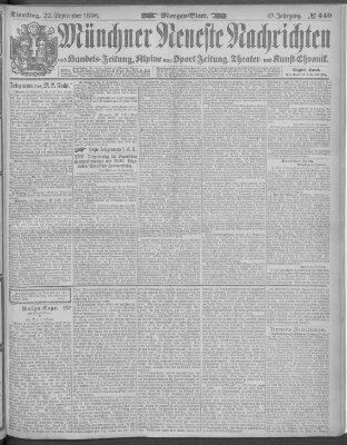 Münchner neueste Nachrichten Dienstag 22. September 1896