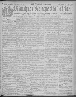 Münchner neueste Nachrichten Donnerstag 24. September 1896