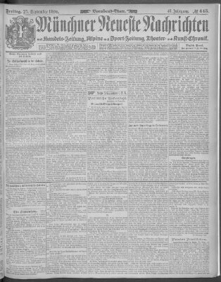 Münchner neueste Nachrichten Freitag 25. September 1896