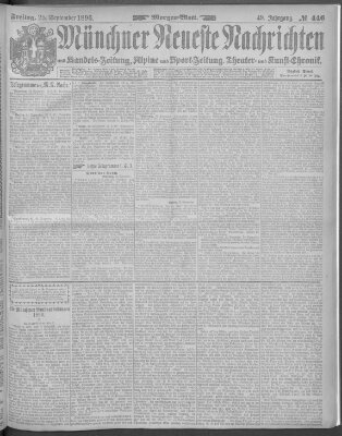 Münchner neueste Nachrichten Freitag 25. September 1896