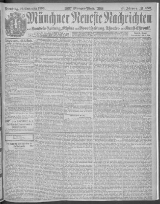 Münchner neueste Nachrichten Dienstag 29. September 1896