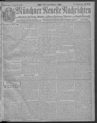 Münchner neueste Nachrichten Samstag 1. August 1896