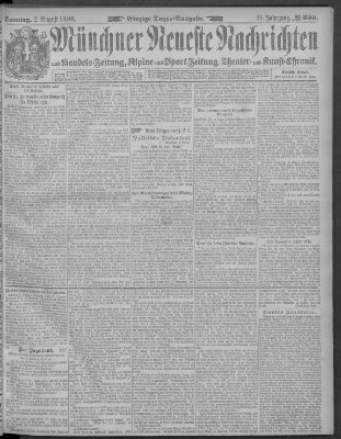 Münchner neueste Nachrichten Sonntag 2. August 1896