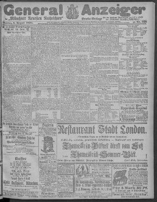 Münchner neueste Nachrichten Montag 3. August 1896