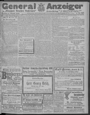 Münchner neueste Nachrichten Dienstag 4. August 1896