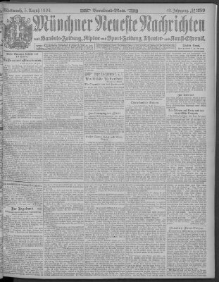 Münchner neueste Nachrichten Mittwoch 5. August 1896