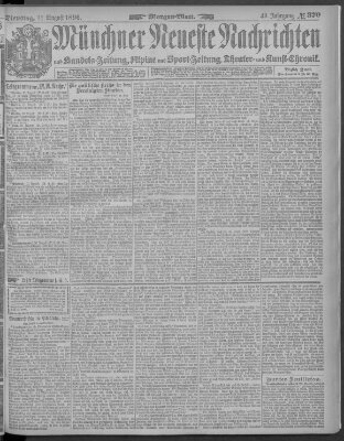 Münchner neueste Nachrichten Dienstag 11. August 1896