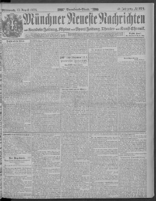 Münchner neueste Nachrichten Mittwoch 12. August 1896