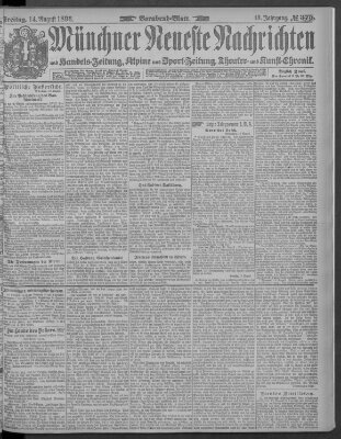 Münchner neueste Nachrichten Freitag 14. August 1896