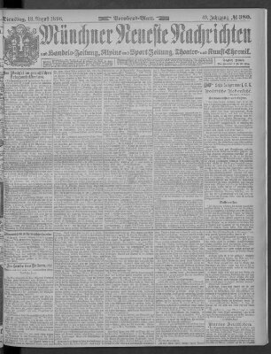 Münchner neueste Nachrichten Dienstag 18. August 1896