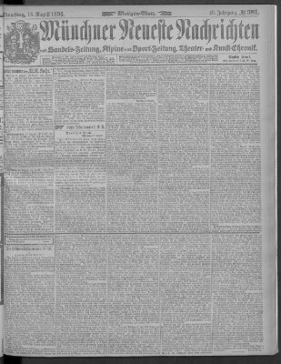 Münchner neueste Nachrichten Dienstag 18. August 1896