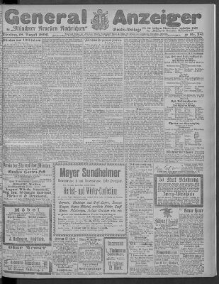 Münchner neueste Nachrichten Dienstag 18. August 1896