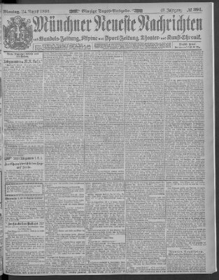 Münchner neueste Nachrichten Montag 24. August 1896