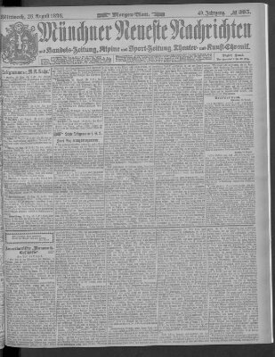 Münchner neueste Nachrichten Mittwoch 26. August 1896