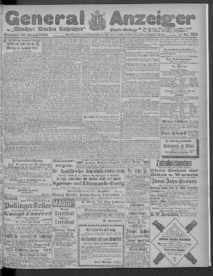 Münchner neueste Nachrichten Mittwoch 26. August 1896