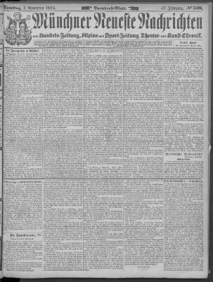 Münchner neueste Nachrichten Samstag 3. November 1894