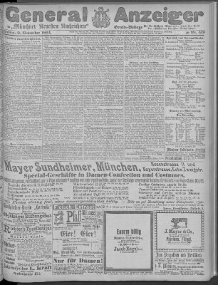 Münchner neueste Nachrichten Freitag 9. November 1894