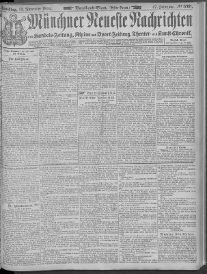 Münchner neueste Nachrichten Samstag 10. November 1894