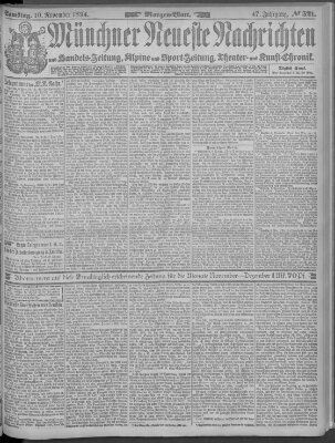 Münchner neueste Nachrichten Samstag 10. November 1894