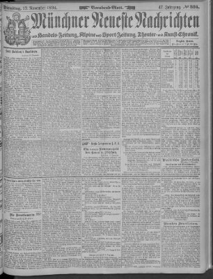 Münchner neueste Nachrichten Dienstag 13. November 1894