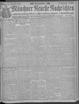 Münchner neueste Nachrichten Dienstag 13. November 1894