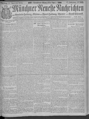 Münchner neueste Nachrichten Samstag 17. November 1894