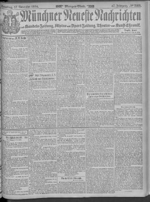 Münchner neueste Nachrichten Samstag 17. November 1894