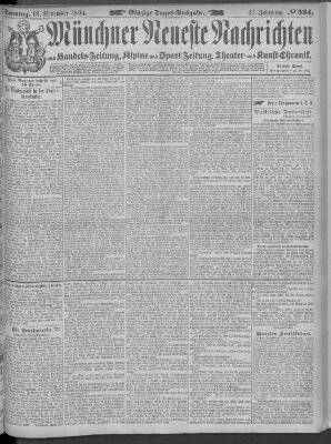 Münchner neueste Nachrichten Sonntag 18. November 1894