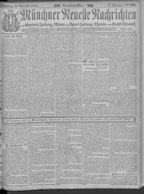 Münchner neueste Nachrichten Dienstag 20. November 1894