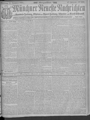 Münchner neueste Nachrichten Dienstag 20. November 1894