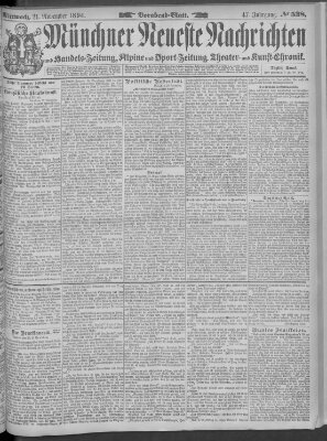 Münchner neueste Nachrichten Mittwoch 21. November 1894