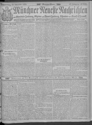 Münchner neueste Nachrichten Donnerstag 22. November 1894