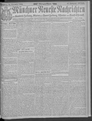 Münchner neueste Nachrichten Samstag 24. November 1894