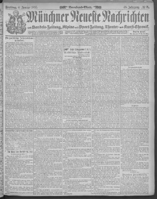 Münchner neueste Nachrichten Freitag 4. Januar 1895