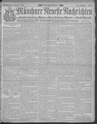 Münchner neueste Nachrichten Samstag 5. Januar 1895