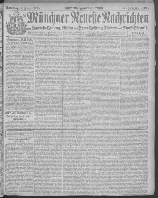 Münchner neueste Nachrichten Samstag 5. Januar 1895