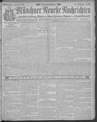 Münchner neueste Nachrichten Mittwoch 9. Januar 1895