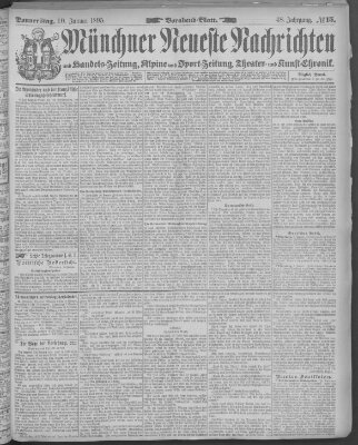 Münchner neueste Nachrichten Donnerstag 10. Januar 1895