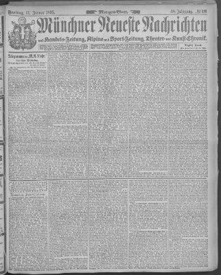 Münchner neueste Nachrichten Freitag 11. Januar 1895