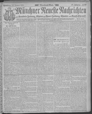 Münchner neueste Nachrichten Samstag 12. Januar 1895